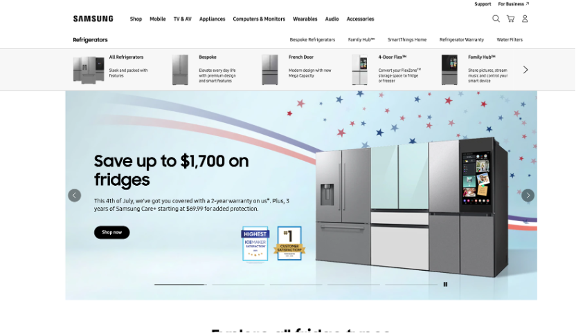 Samsung Electronics refrigerator brand overview